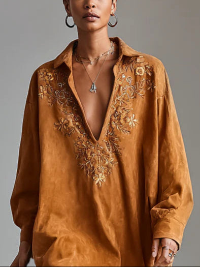 Elora™ – Embroidered Shirt Dress