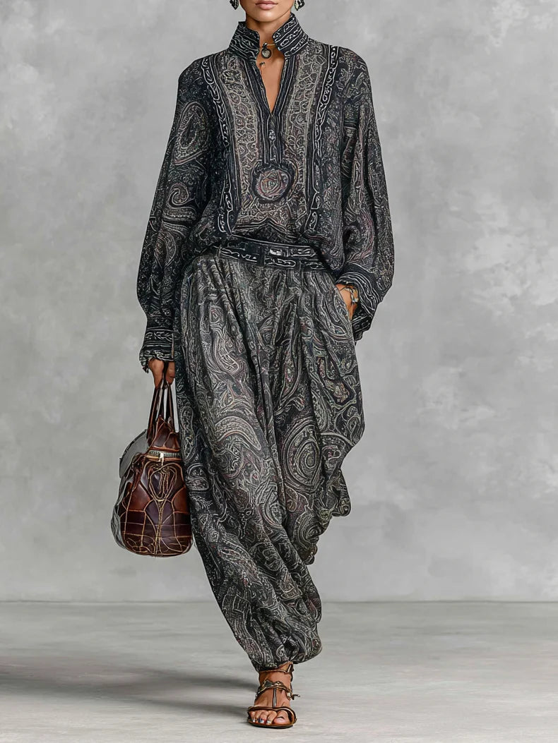 Amara™ – Vintage Paisley Two-Piece Set